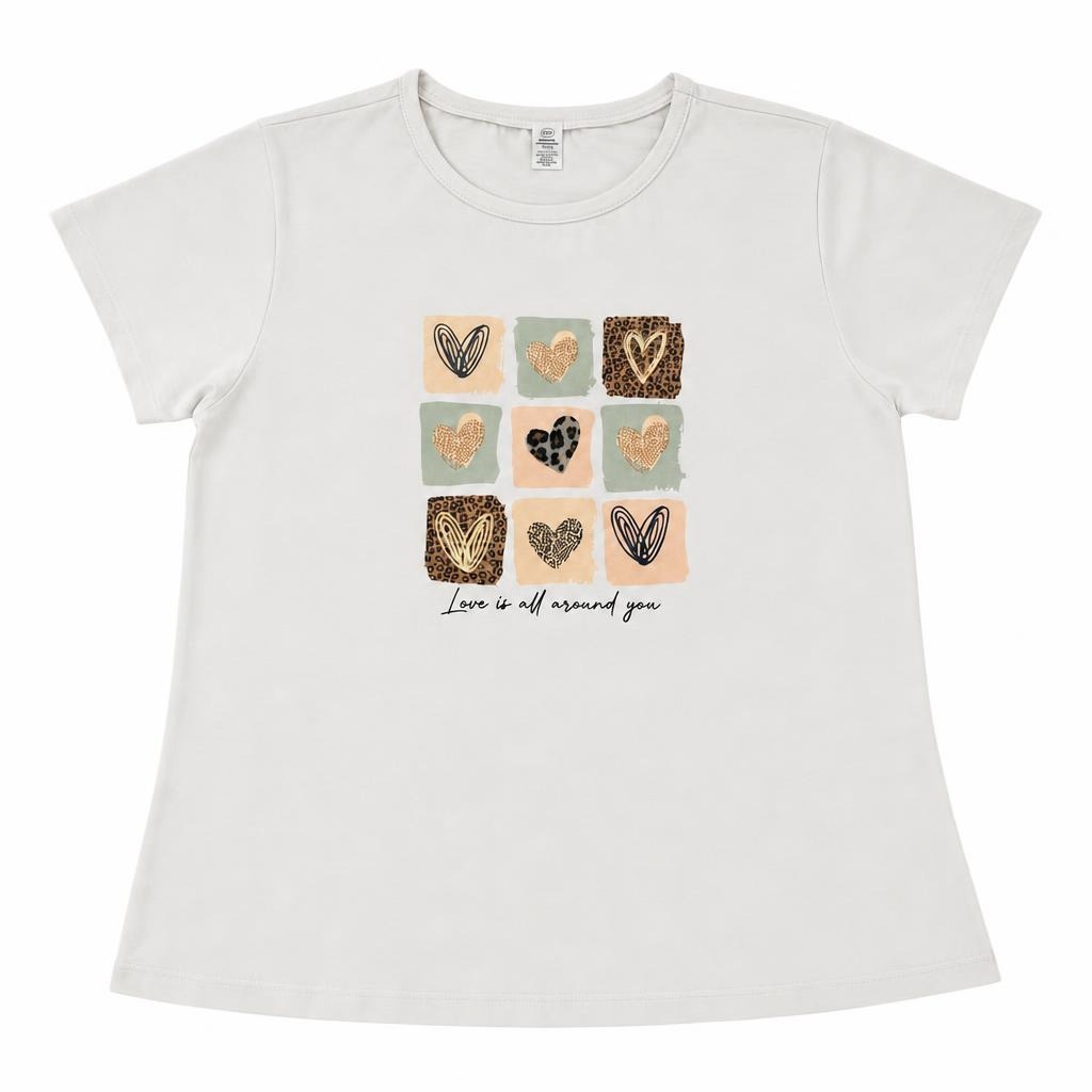 Basica Corazones Peluche - Marfil