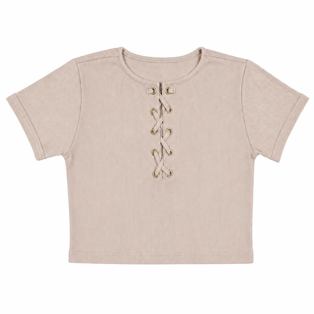 Blusa Cruzada Rib - Camel