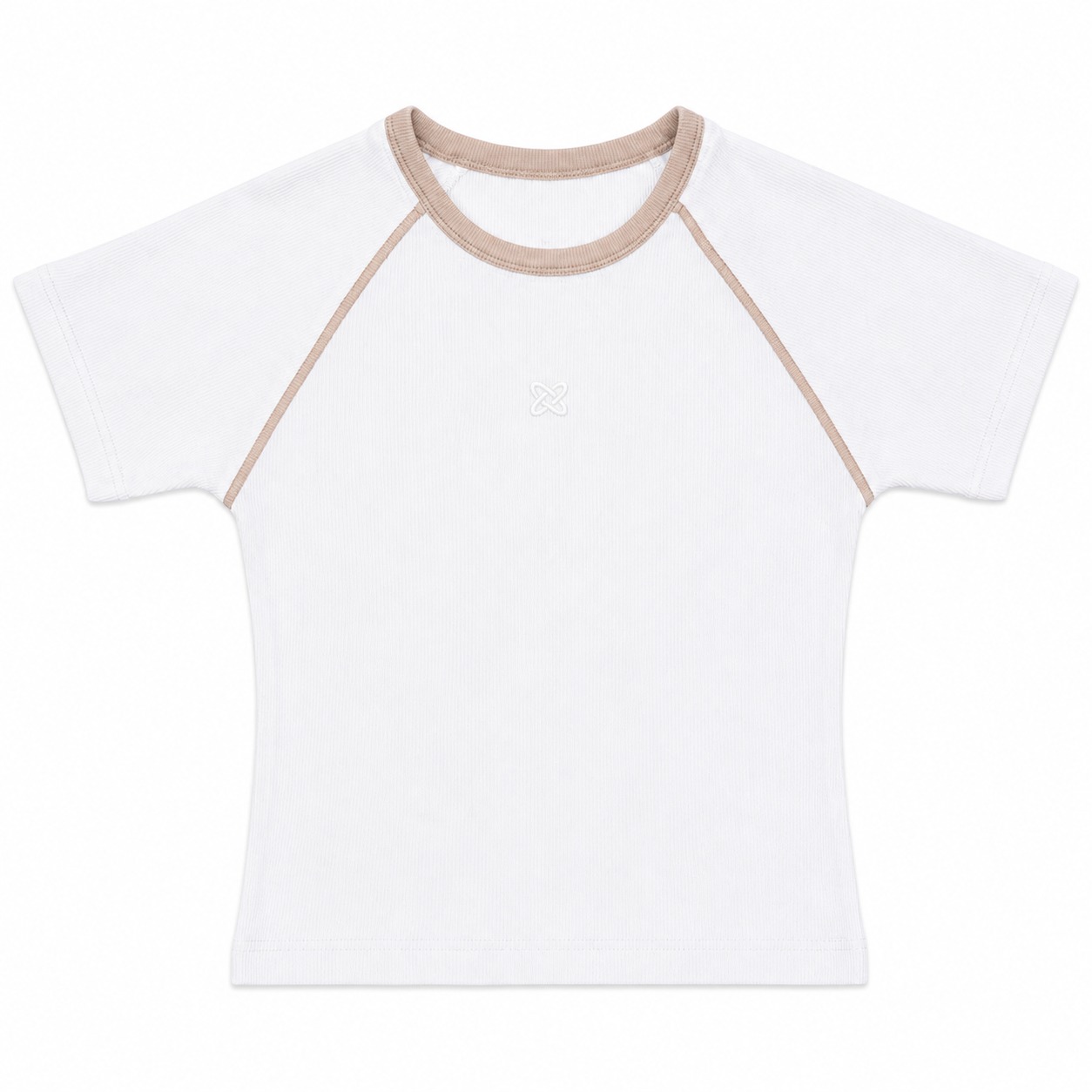 Blusa Linea Manga Cuello Redondo - Marfil + Camel