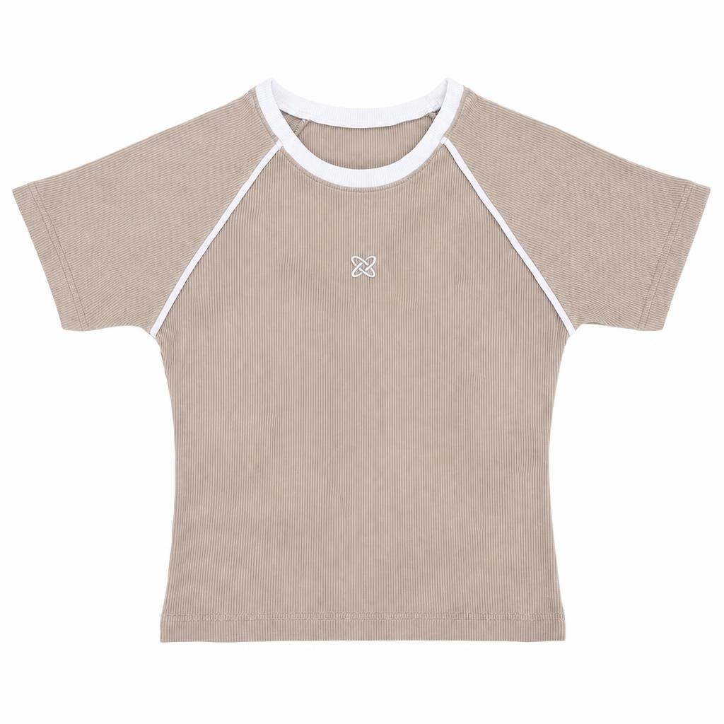 Blusa Linea Manga Cuello Redondo - Marfil + Café