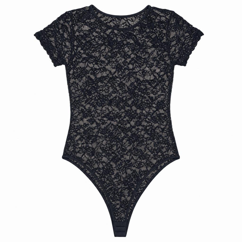Body Blonda Manga Corta Indv - Negro