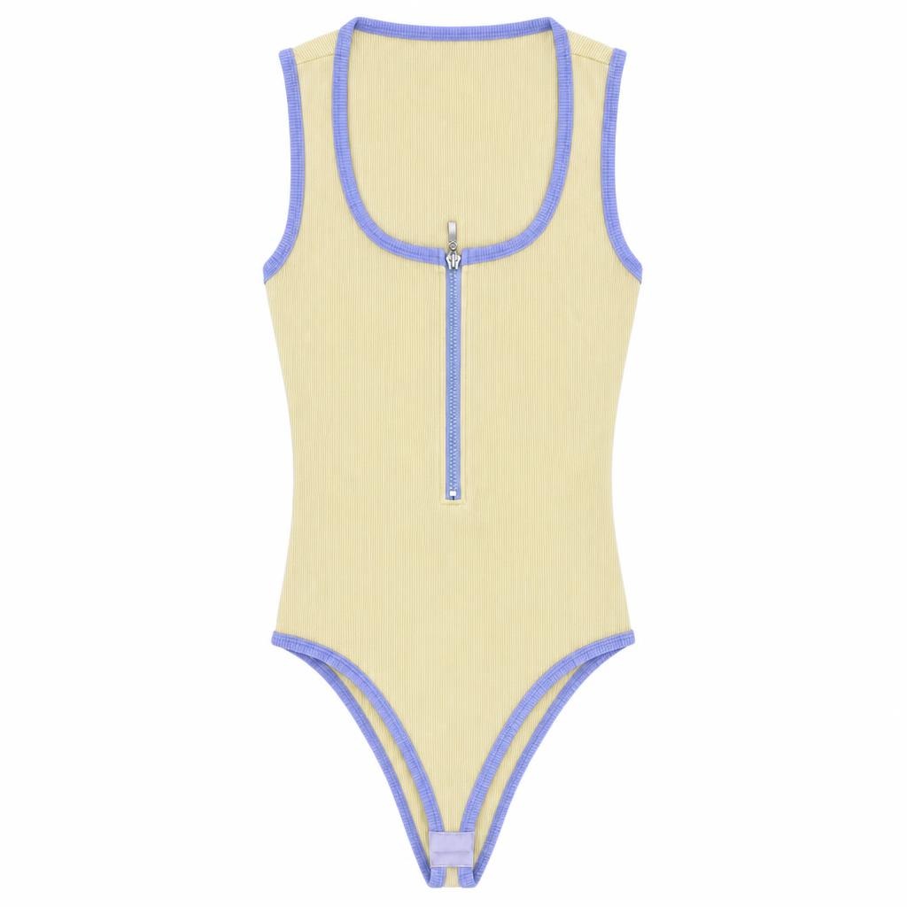 Body Cuello Cuadrado Contraste con Cierre