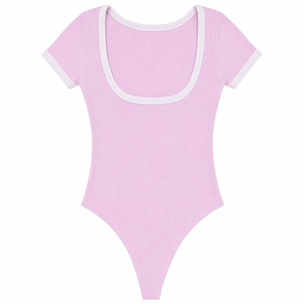 Body Escote Espalda Bicolor - Rosado + Marfil