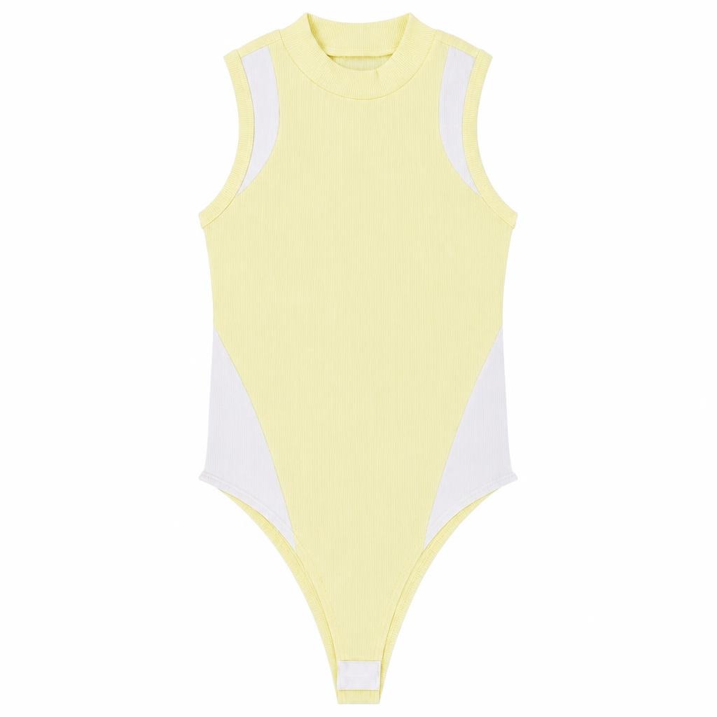 Body Galáctico Cuello Alto - Amarillo + Marfil