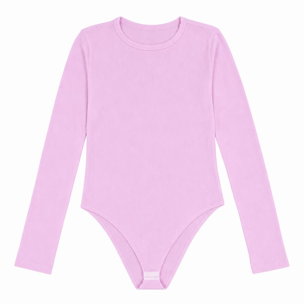 Body Manga Larga Plus - Rosado