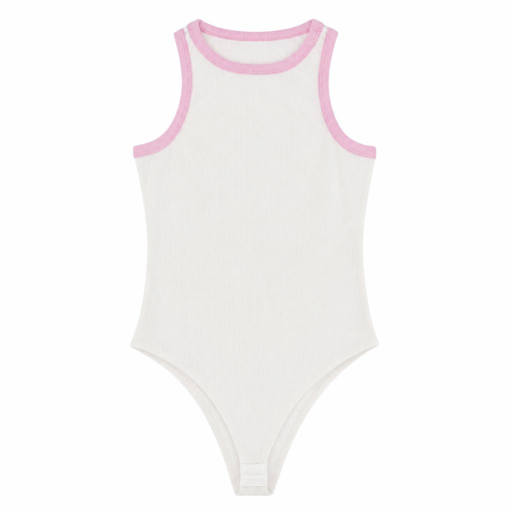 Body Plus Sizo Puño Combinado - Marfil + Rosado