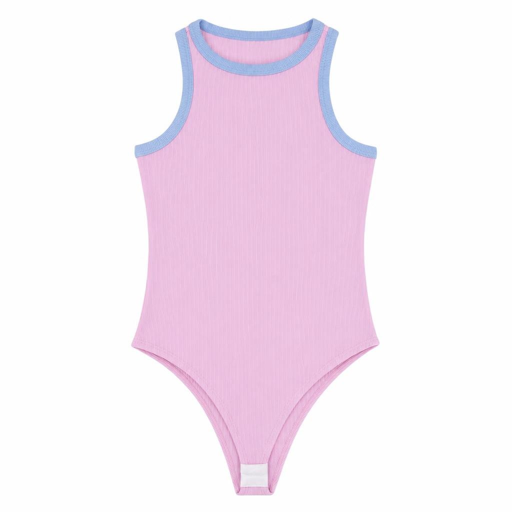 Body Plus Sizo Puño Combinado - Rosado + Azul bebé