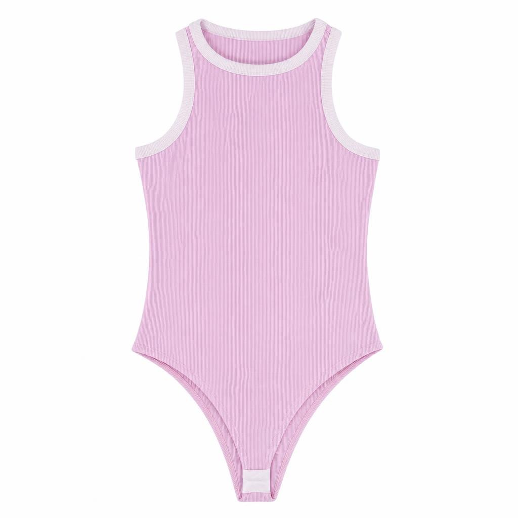Body Plus Sizo Puño Combinado - Rosado + Marfil