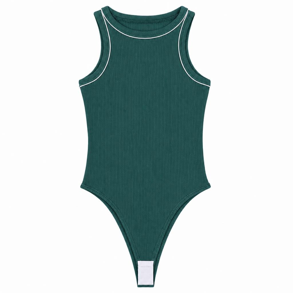 Body Sizo Pitillo - Verde oscuro + Marfil
