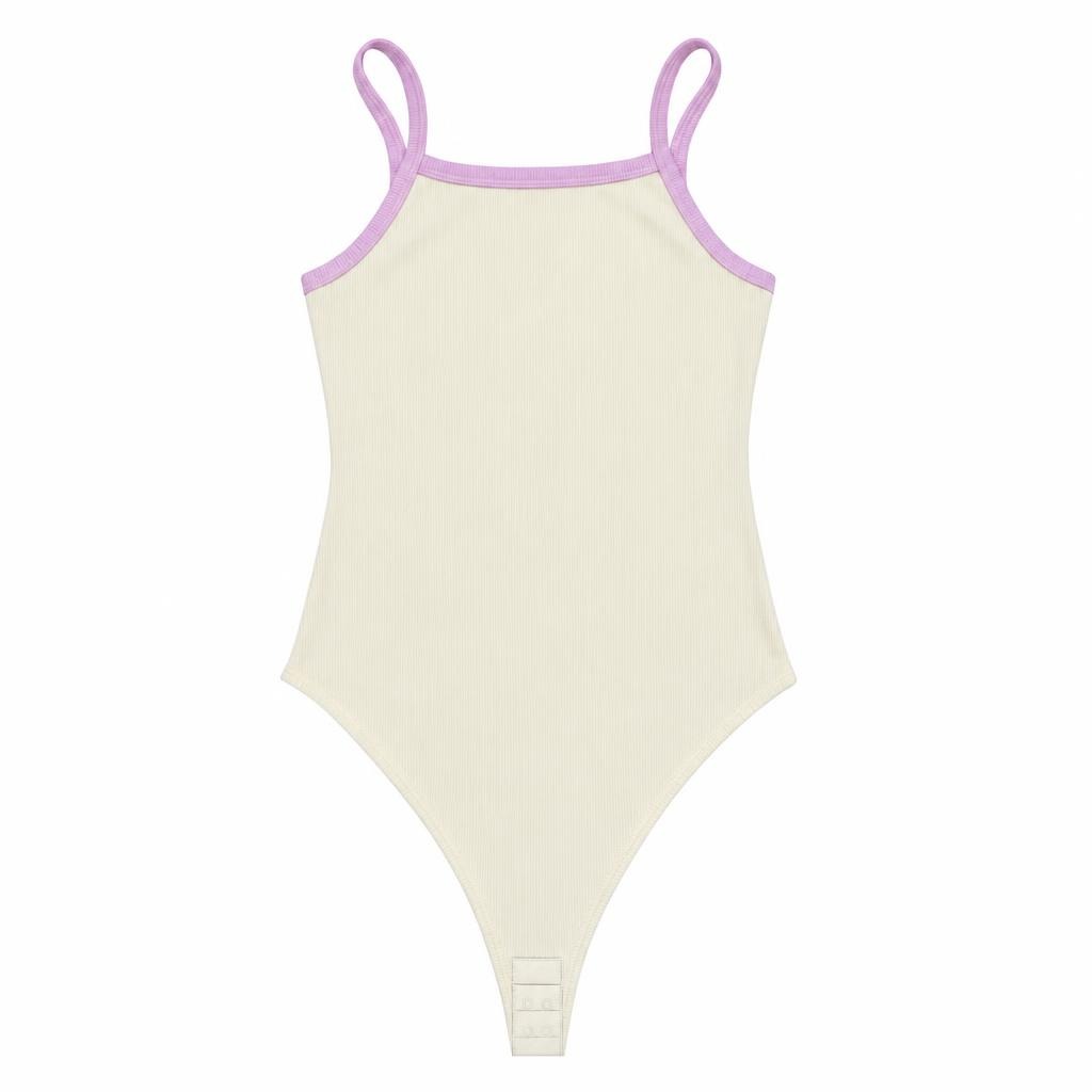 Body Tira Combinado - Amarillo + Rosado