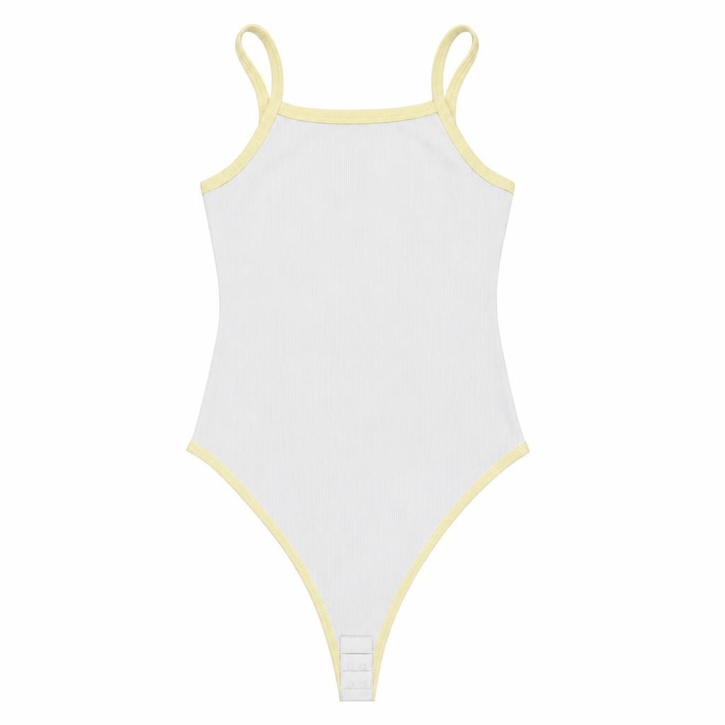 Body Tira Combinado - Marfil + Amarillo