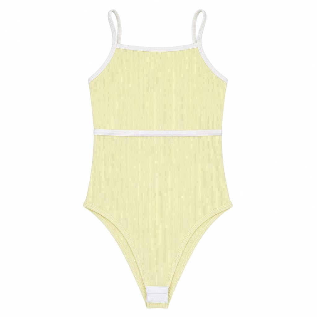 Body Tira Sesgo Busto - Amarillo + Marfil