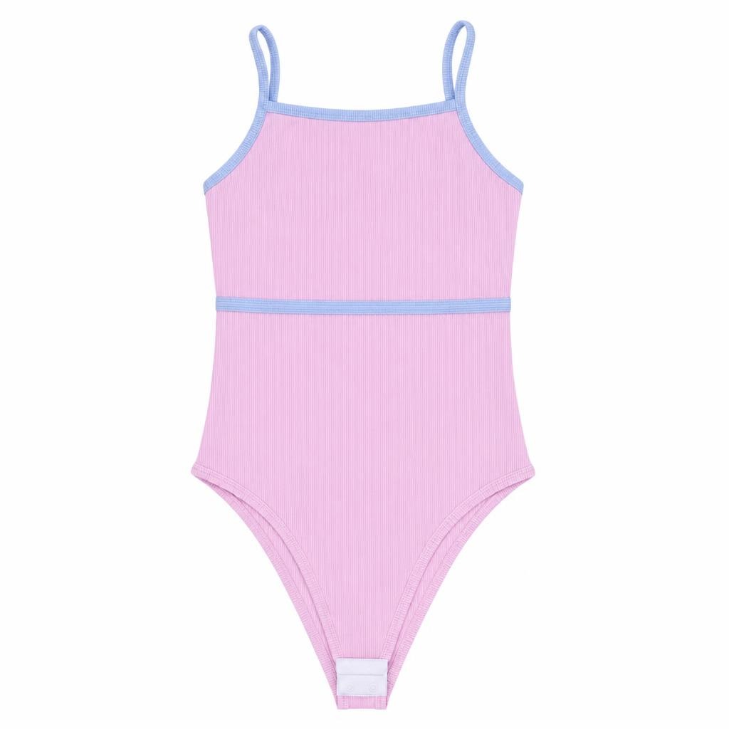 Body Tira Sesgo Busto - Rosado + Azul bebé