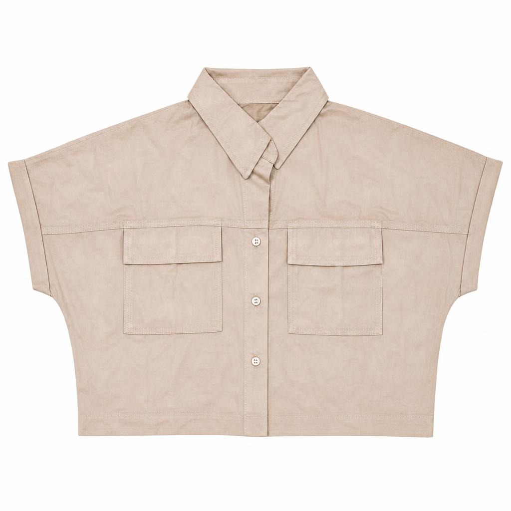 Camisera Dos Bolsillos - Camel