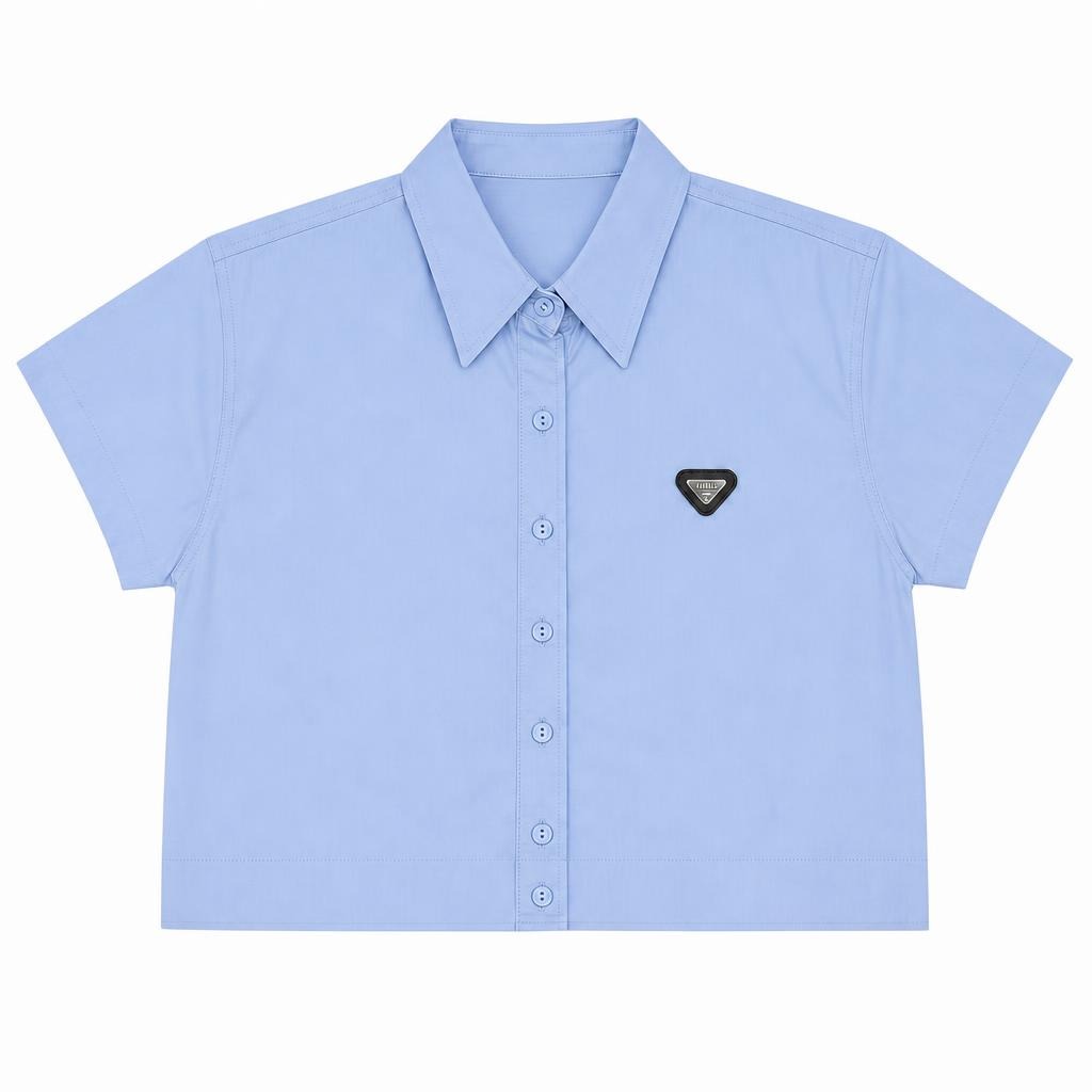 Camisera Oversize Manga Corta - Azul bebé