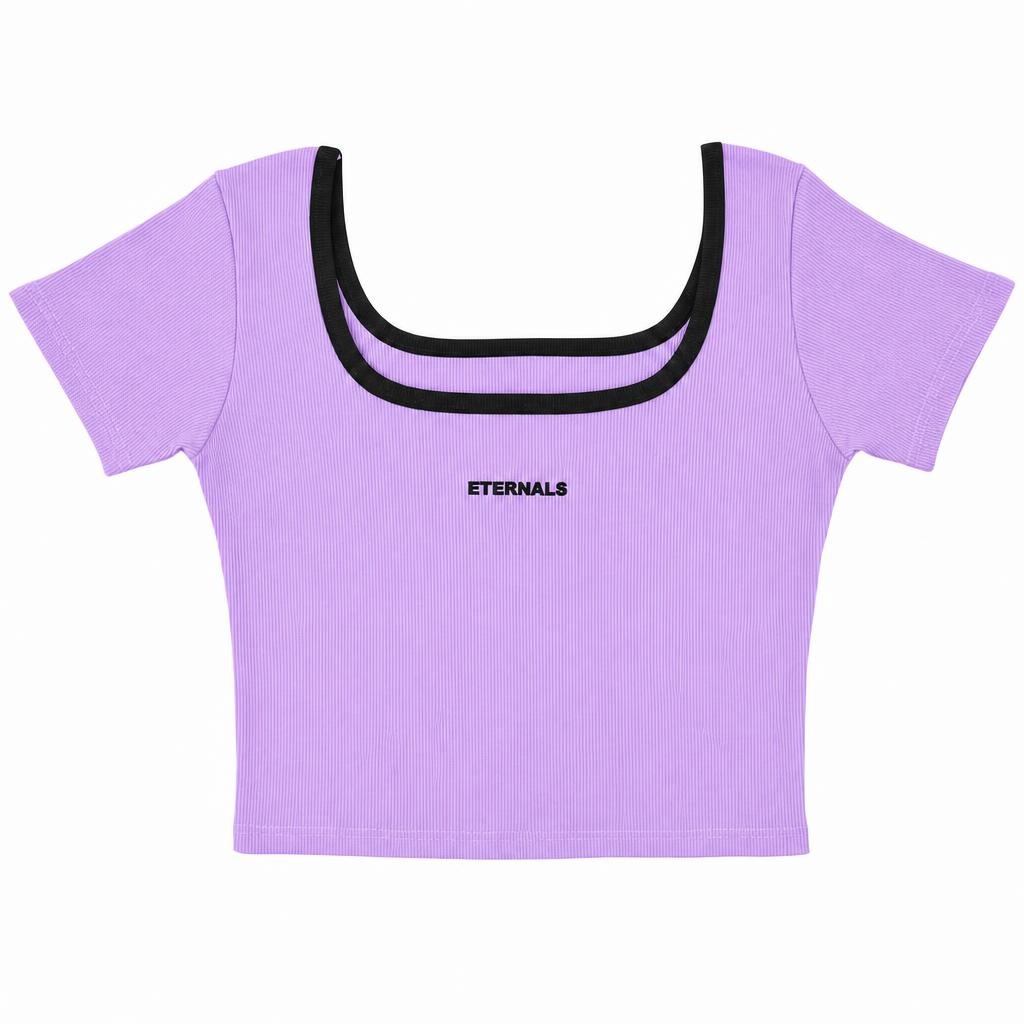 Cuello Cuadrado Rib - Lila