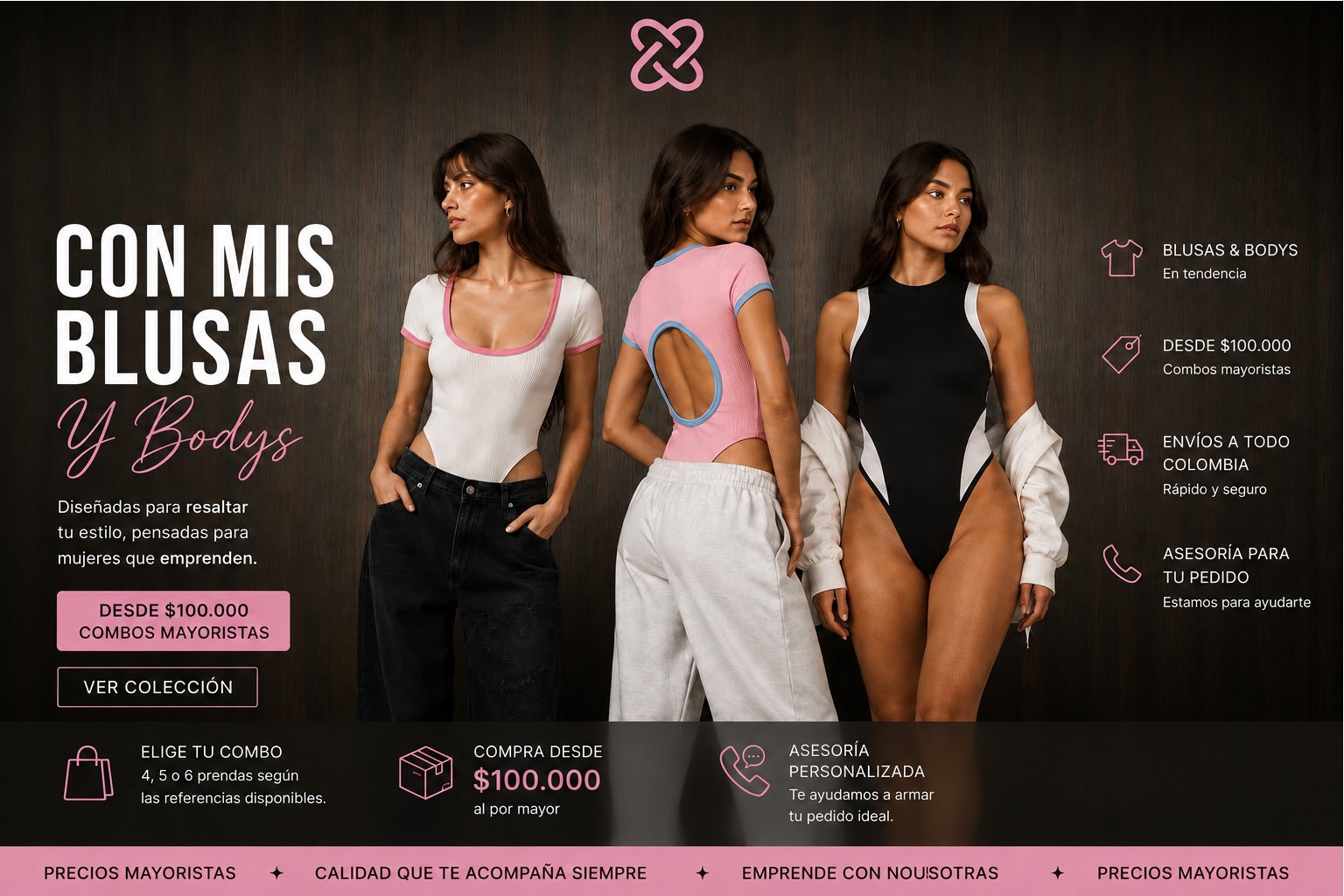 Mátelas con mis blusas y bodys — EquiMayoristas, mayoristas de moda. Desde $100,000 combos mayoristas.
